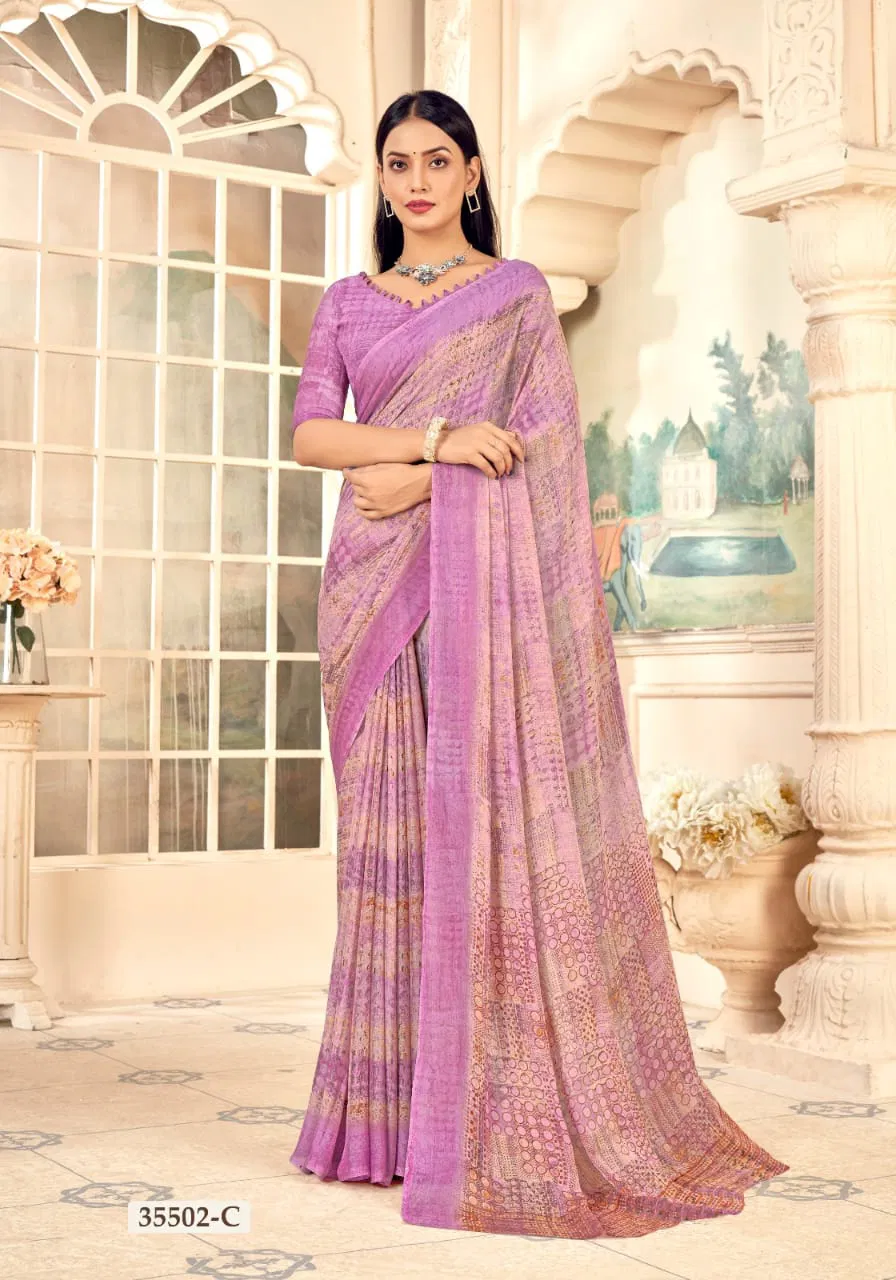 Aahana Vol 5 By Ruchi Silver Chiffon Daily Wear Surat Sarees Wholesale Market